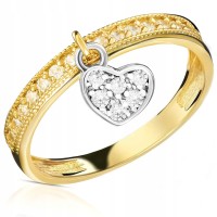 Złoty pierścionek zaręczynowy 968-1  333 8K cyrkonia 