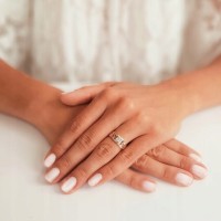 Złoty pierścionek zaręczynowy 408-1 585 14K cyrkonia 