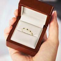 Złoty pierścionek zaręczynowy 1669o-3 333 8K cyrkonia 