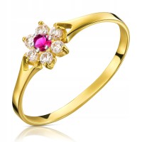 Złoty pierścionek zaręczynowy 1292r-3 333 8K cyrkonia 