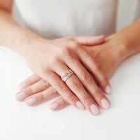 Złoty pierścionek zaręczynowy 270-1 333 8K cyrkonia 