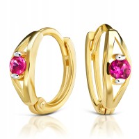 Złote kolczyki z cyrkoniami złoto 585 14K 2451r-3