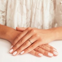 Złoty pierścionek zaręczynowy 1663o-3 333 8K cyrkonia 