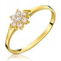  Złoty pierścionek zaręczynowy 333 8K cyrkonia 1292b-3