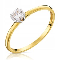Złoty pierścionek zaręczynowy 1659-3 585 14K cyrkonia 