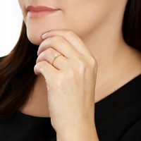 Złoty pierścionek zaręczynowy 1659-3 585 14K cyrkonia 