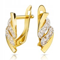 Złote kolczyki z cyrkoniami złoto 585 14K 2236-3