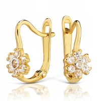 Złote kolczyki z cyrkoniami złoto 585 14K 2377-3