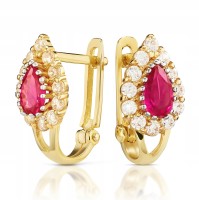 Złote kolczyki z cyrkoniami złoto 585 14K 2301-3