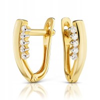 Złote kolczyki z cyrkoniami złoto 585 14K 1714-3