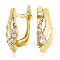 Złote kolczyki z cyrkoniami złoto 585 14K 24-1