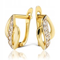 Złote kolczyki z cyrkoniami złoto 585 14K 285-1