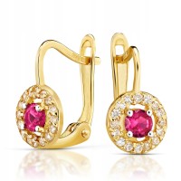 Złote kolczyki z cyrkoniami złoto 585 14K 2376r-3