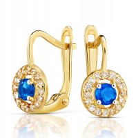 Złote kolczyki z cyrkoniami złoto 585 14K 2376s-3