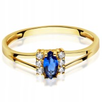 Złoty pierścionek zaręczynowy 1666sz-1 333 8K cyrkonia 