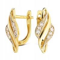 Złote kolczyki z cyrkoniami złoto 333 8K 414-1