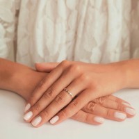 Złoty pierścionek zaręczynowy  serce 1663-3 333 8K cyrkonia 