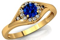 Złoty pierścionek zaręczynowy 530sz-1  585 14K cyrkonia