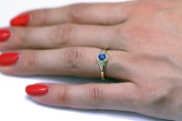 Złoty pierścionek zaręczynowy 530sz-1  585 14K cyrkonia