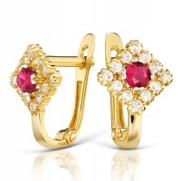 Złote kolczyki z cyrkoniami złoto 333 8K 257r-1