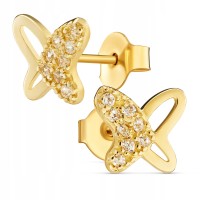 Złote kolczyki motyl z cyrkoniami złoto 333 2332-3