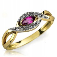 Złoty pierścionek zaręczynowy 236r-1-1 333 8K cyrkonia 