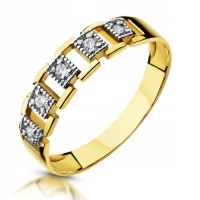 Złoty pierścionek zaręczynowy 333 8K cyrkonia 