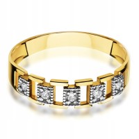 Złoty pierścionek zaręczynowy 333 8K cyrkonia 