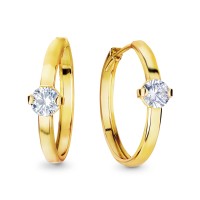 Złote kolczyki koła 585 22MM kółka 14K rynna