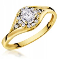 Złoty pierścionek zaręczynowy 530b-1 pr. 585 