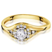 Złoty pierścionek zaręczynowy 530b-1 pr. 585 