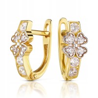 ZŁOTE KOLCZYKI Z CYRKONIAMI ZŁOTO 333 8K 2438-3