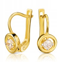 Złote kolczyki z cyrkoniami złoto 333 8K 2385-3