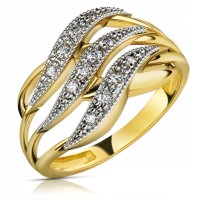 Złoty pierścionek zaręczynowy 420-1 585 14K cyrkonia 