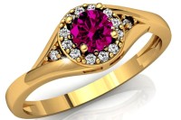 Złoty pierścionek zaręczynowy 530r-1 585 14K cyrkonia 