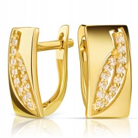 Złote kolczyki z cyrkoniami złoto 585 14K 741-1