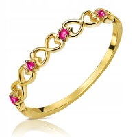 Złoty pierścionek zaręczynowy 1669r-3 333 8K cyrkonia 