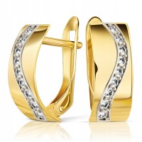 Złote kolczyki z cyrkoniami złoto 333 8K L604