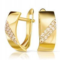 Złote kolczyki z cyrkoniami złoto  585 14K 2500-3