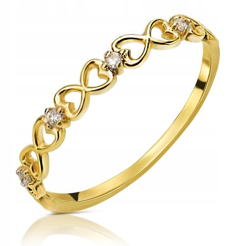 Złoty pierścionek zaręczynowy infinity 585 14K