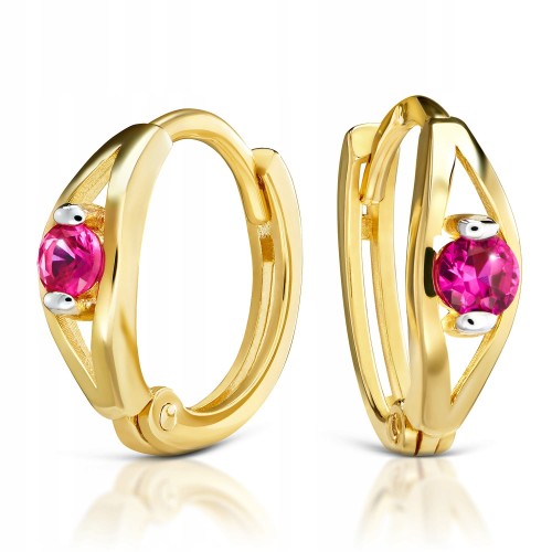 Złote kolczyki z cyrkoniami złoto 585 14K 2451r-3