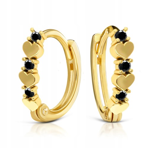 Złote kolczyki z cyrkoniami złoto 333 8K 2498o-3