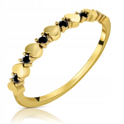 Złoty pierścionek zaręczynowy 1663o-3 333 8K cyrkonia 