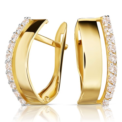 Złote kolczyki z cyrkoniami złoto 333 8K 2497-3