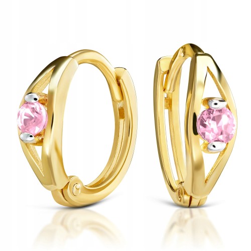 Złote kolczyki z cyrkoniami złoto 585 14K 2451p-3