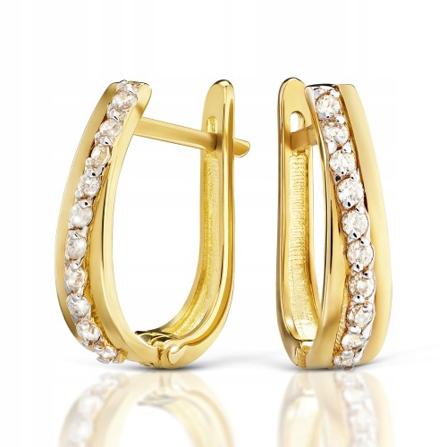 Złote kolczyki z cyrkoniami złoto 585 14K 2391-3