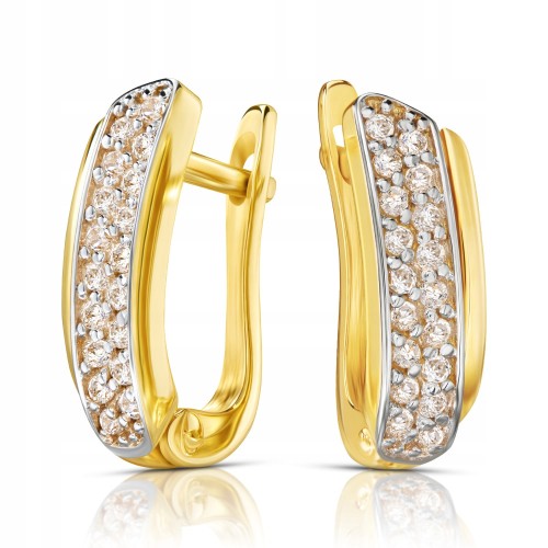 Złote kolczyki z cyrkoniami złoto 333 8K 2439-3