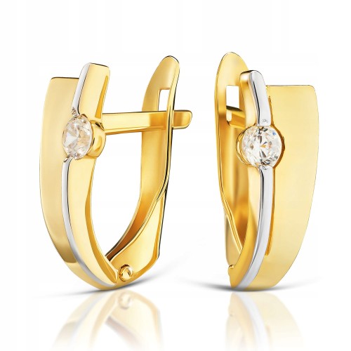 Złote kolczyki z cyrkoniami złoto 585 14K 2312-3