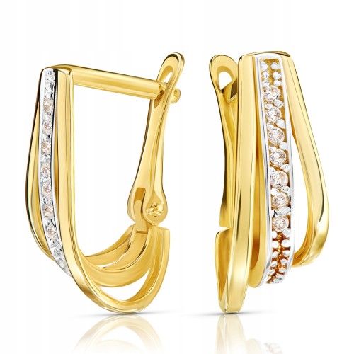 Złote kolczyki z cyrkoniami złoto 333 8K 2387-3