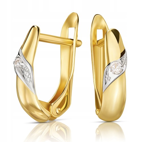 Złote kolczyki z cyrkoniami złoto 585 14K 2109-3